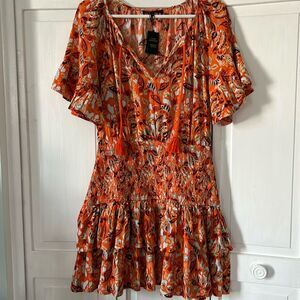 NWT maje organic cotton floral print mini dress - size 36 EU (see measurements)